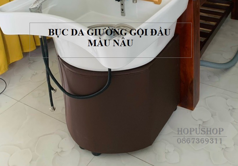 Bục giường gội đầu - Bục da