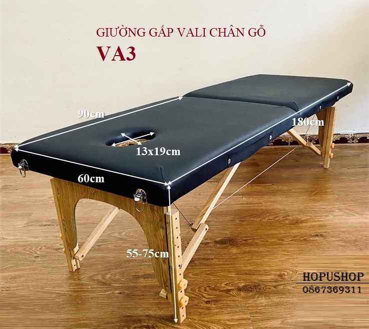 Giường gấp vali chân gỗ VA3