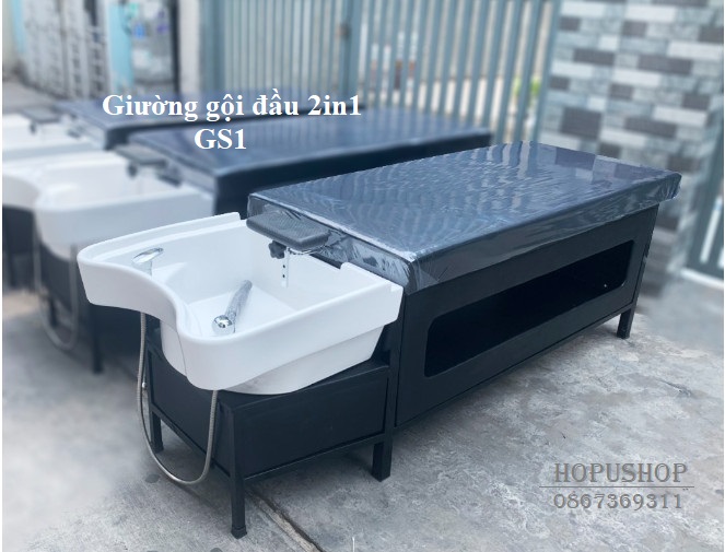 Giường gội đầu 2in1 Sắt hình hộp GS1