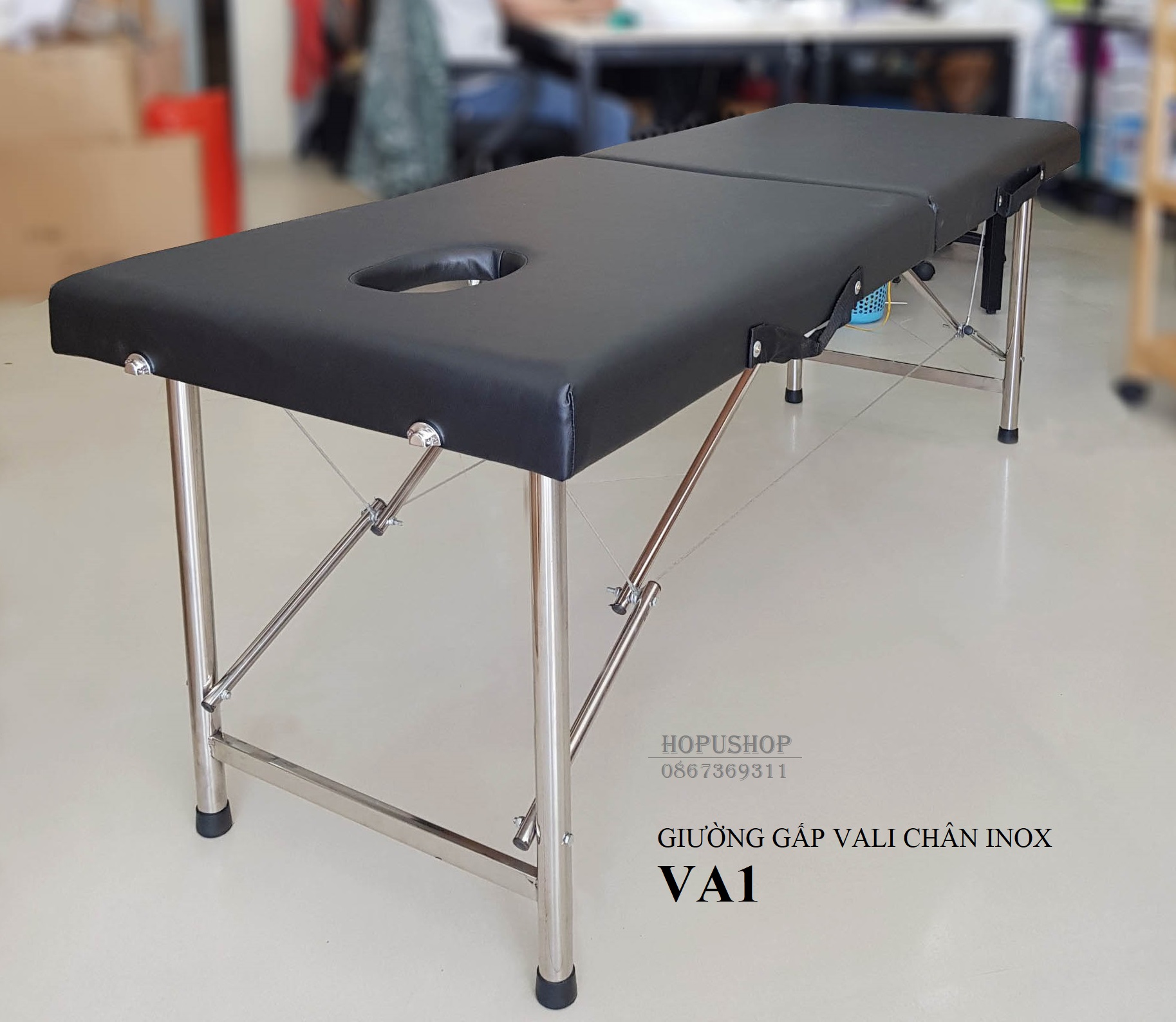 Giường gấp vali chân inox VA1