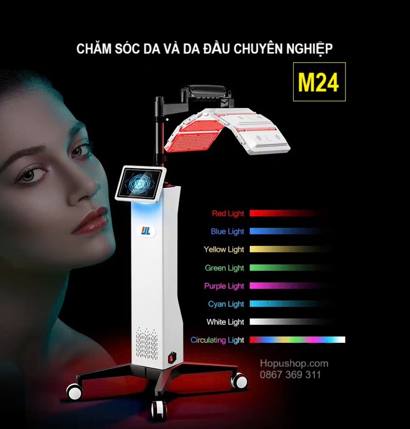 Đèn ánh sáng sinh học 7 màu màn hình LCD M24