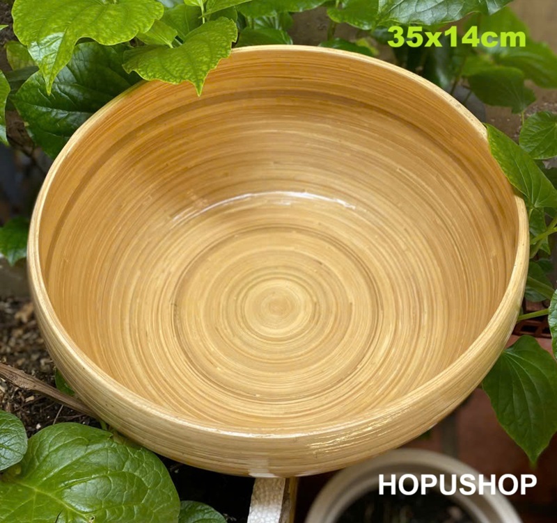 Chậu tre gội đầu, chậu tre ngâm chân loại lớn 35x14cm