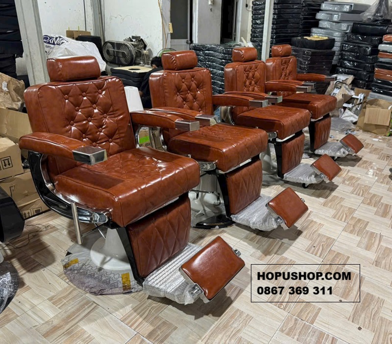 Ghế cắt tóc nam tay chữ C có đệm chân GT13